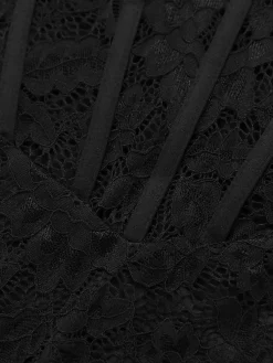 Sale Retro Stage 1960s Lace Suspender Corset Bodycon Dress