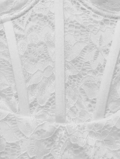 Sale Retro Stage 1960s Lace Suspender Corset Bodycon Dress