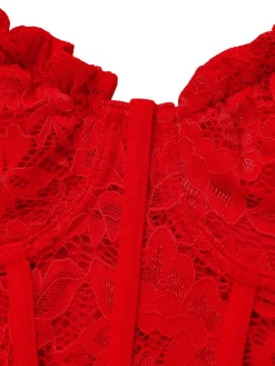 Sale Retro Stage 1960s Lace Suspender Corset Bodycon Dress