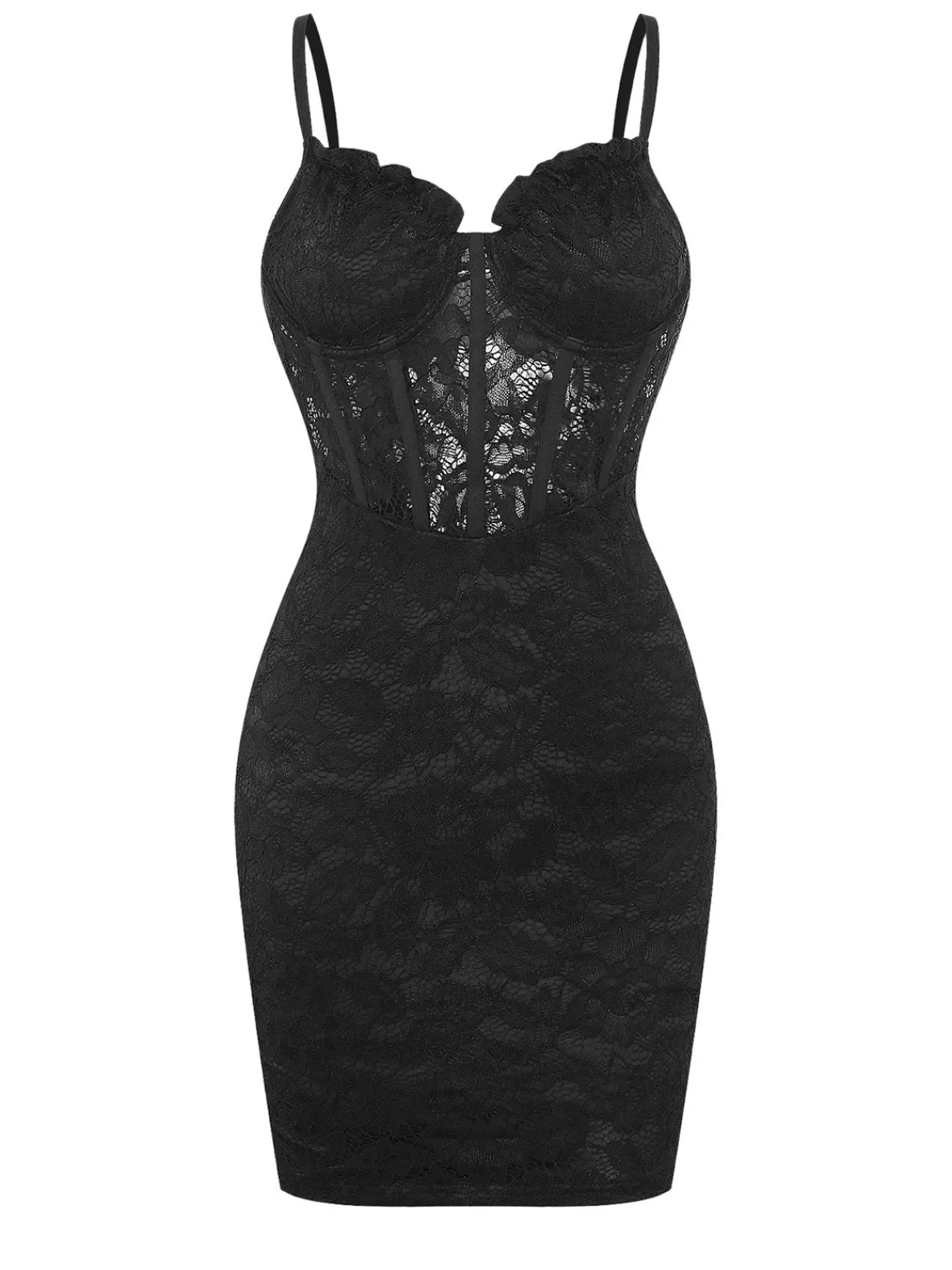 Sale Retro Stage 1960s Lace Suspender Corset Bodycon Dress