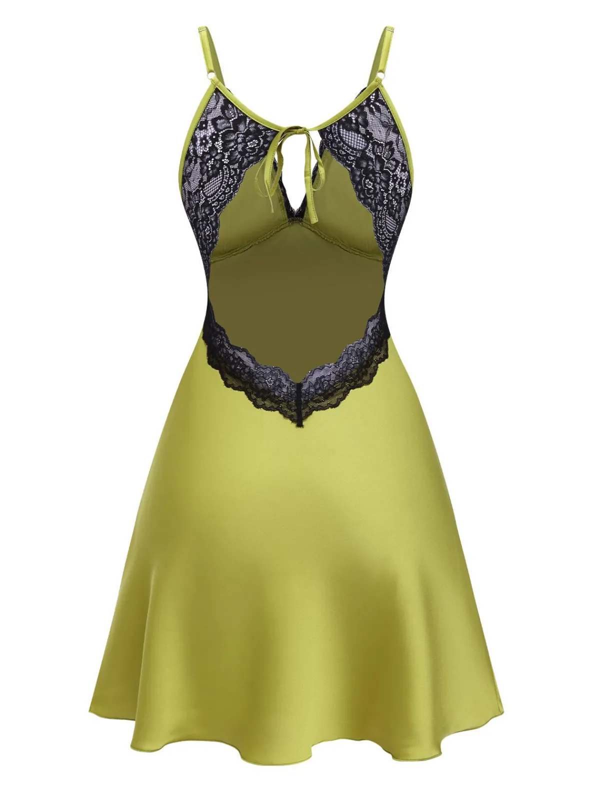 Fashion Retro Stage 1940s Lace Suspender Patchwork Backless Nightgown