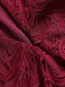 Sale Retro Stage 1950s Lace V Neck Bow Dress