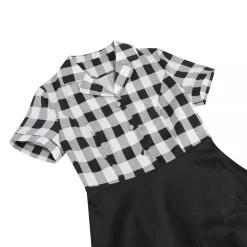 Outlet Retro Stage 1950s Lapel Contrast Belted Dress