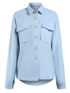 Discount Retro Stage 1960s Lapel Pocketed Solid Coat