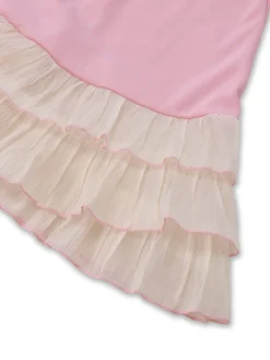Fashion Retro Stage 1950s Layered Hem Contrast Bow Strap Dress