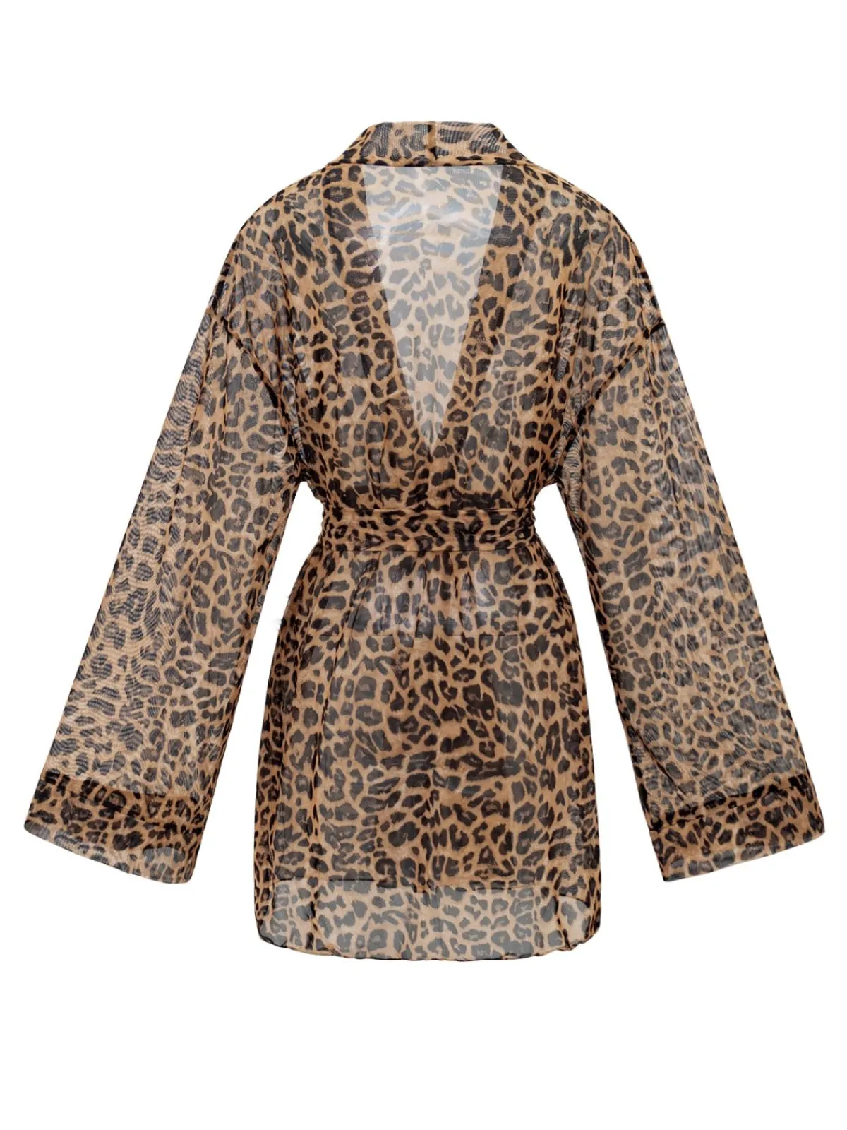 Fashion Retro Stage 1960s Beach Lace-Up Cover-Up Leopard