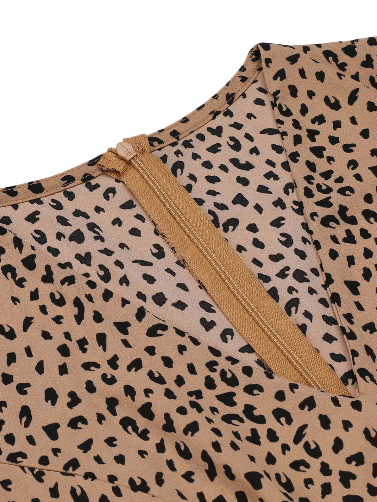 Best Retro Stage 1930s Print Mullet Sleeves V-neck Romper Leopard