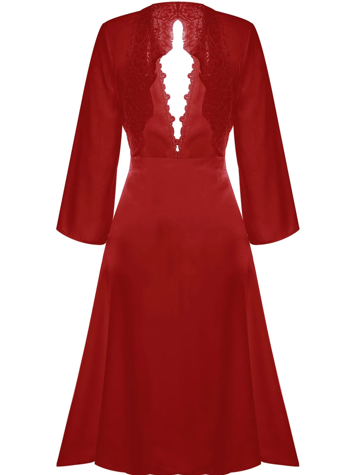Hot Retro Stage 1950s Long Ice Silk Backless Nightgown
