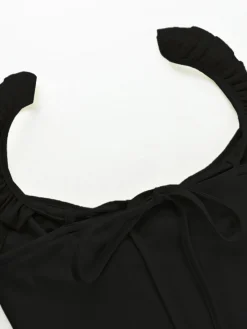 New Retro Stage 1960s Mesh Patchwork Ruffled Corset Camisole