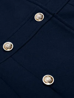Outlet Retro Stage 1940s Notched Collar Double-Breasted Dress Coat