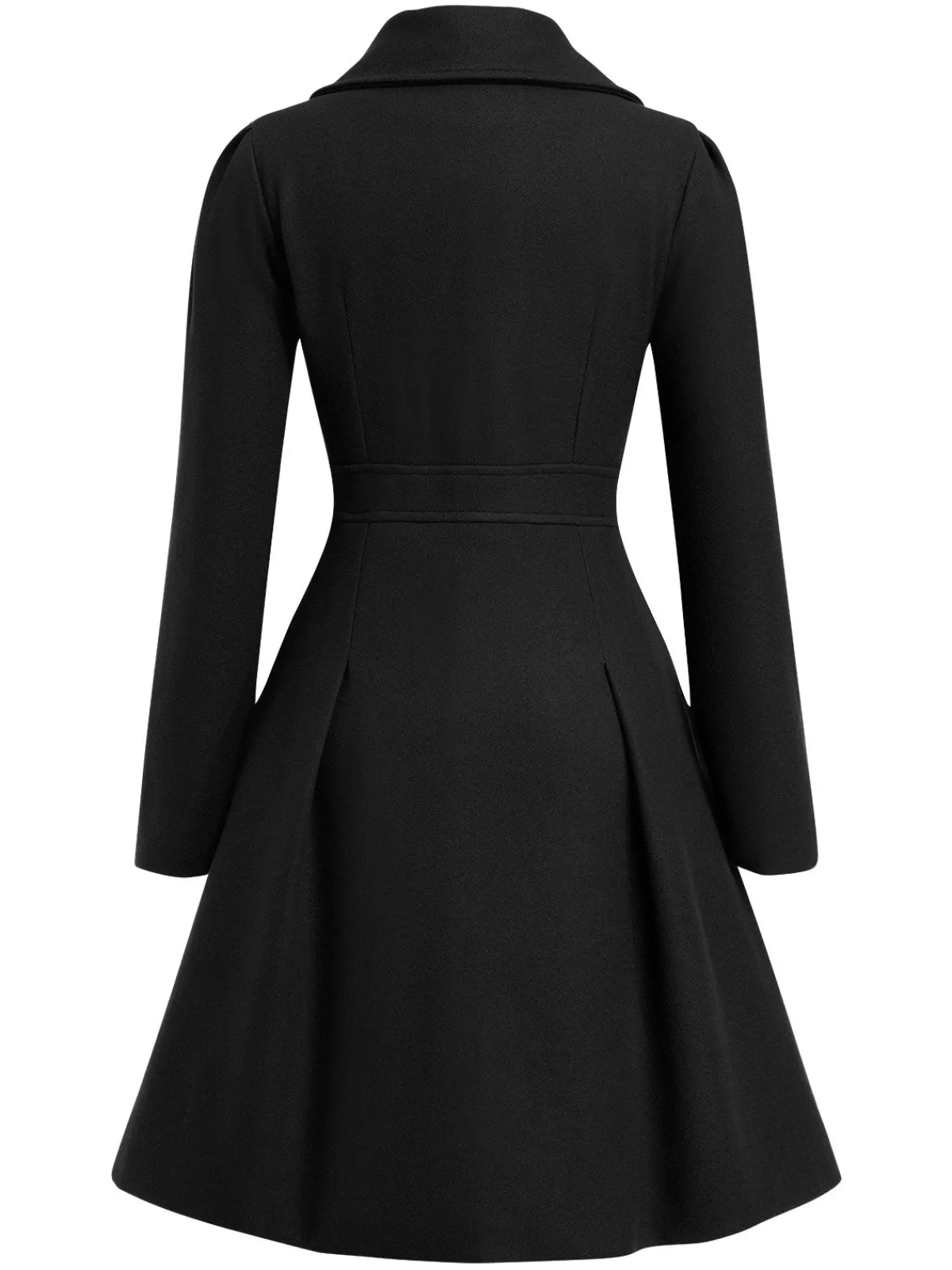 Outlet Retro Stage 1940s Notched Collar Double-Breasted Dress Coat