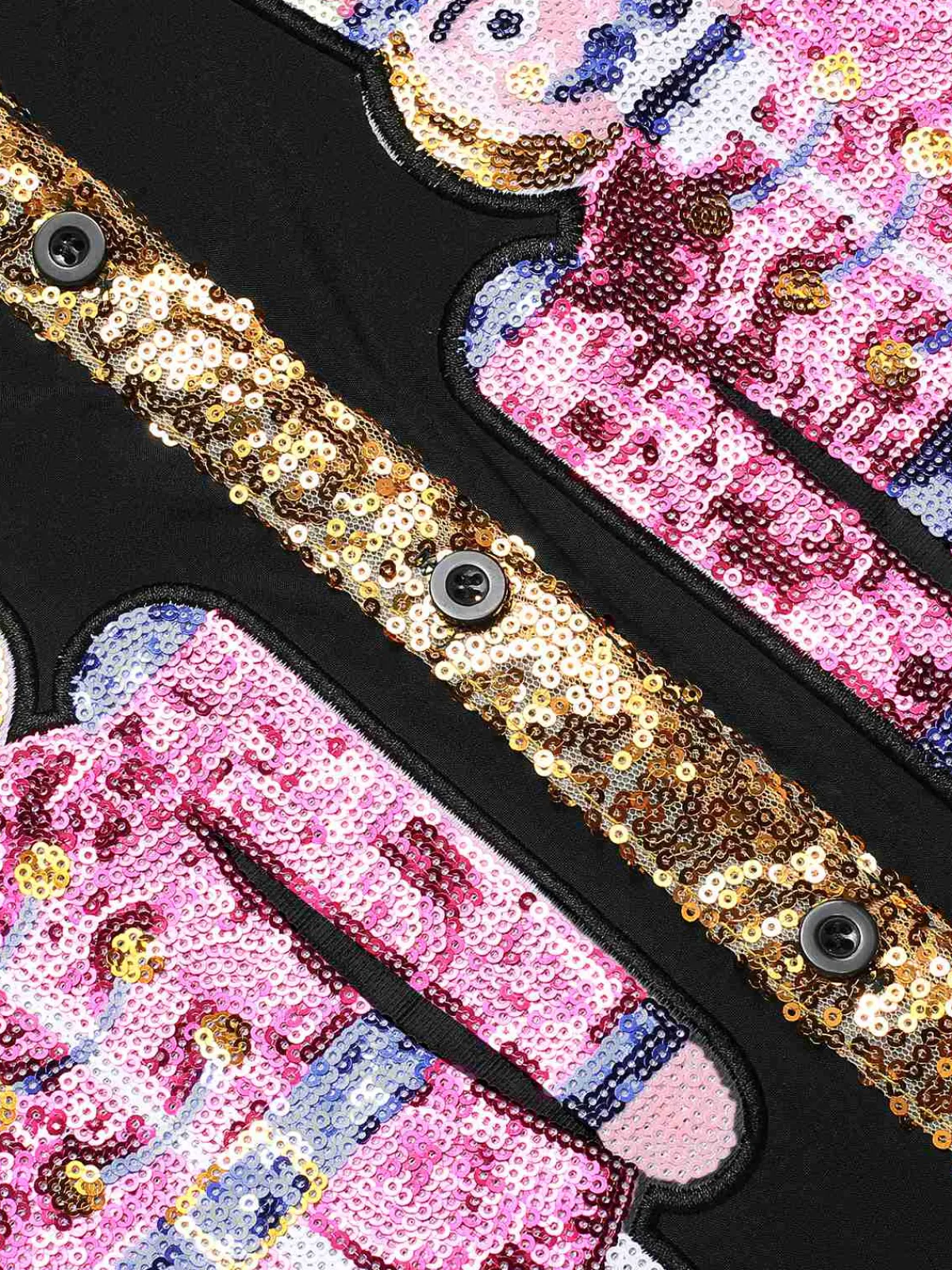Hot Retro Stage 1970s Nutcracker Lapel Sequin Dress