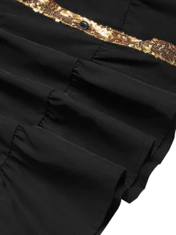 Hot Retro Stage 1970s Nutcracker Lapel Sequin Dress