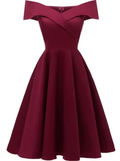 Hot Retro Stage 1950s Off Shoulder Swing Dress