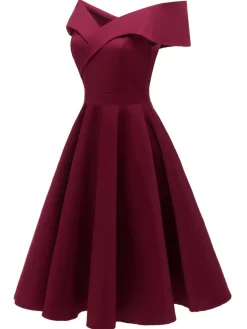 Hot Retro Stage 1950s Off Shoulder Swing Dress
