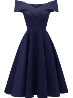 Hot Retro Stage 1950s Off Shoulder Swing Dress