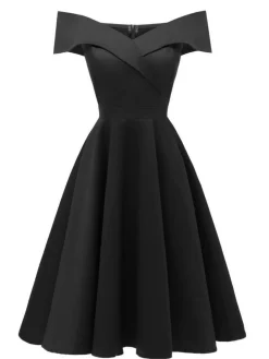 Online Retro Stage 1950s Off Shoulder Swing Dress