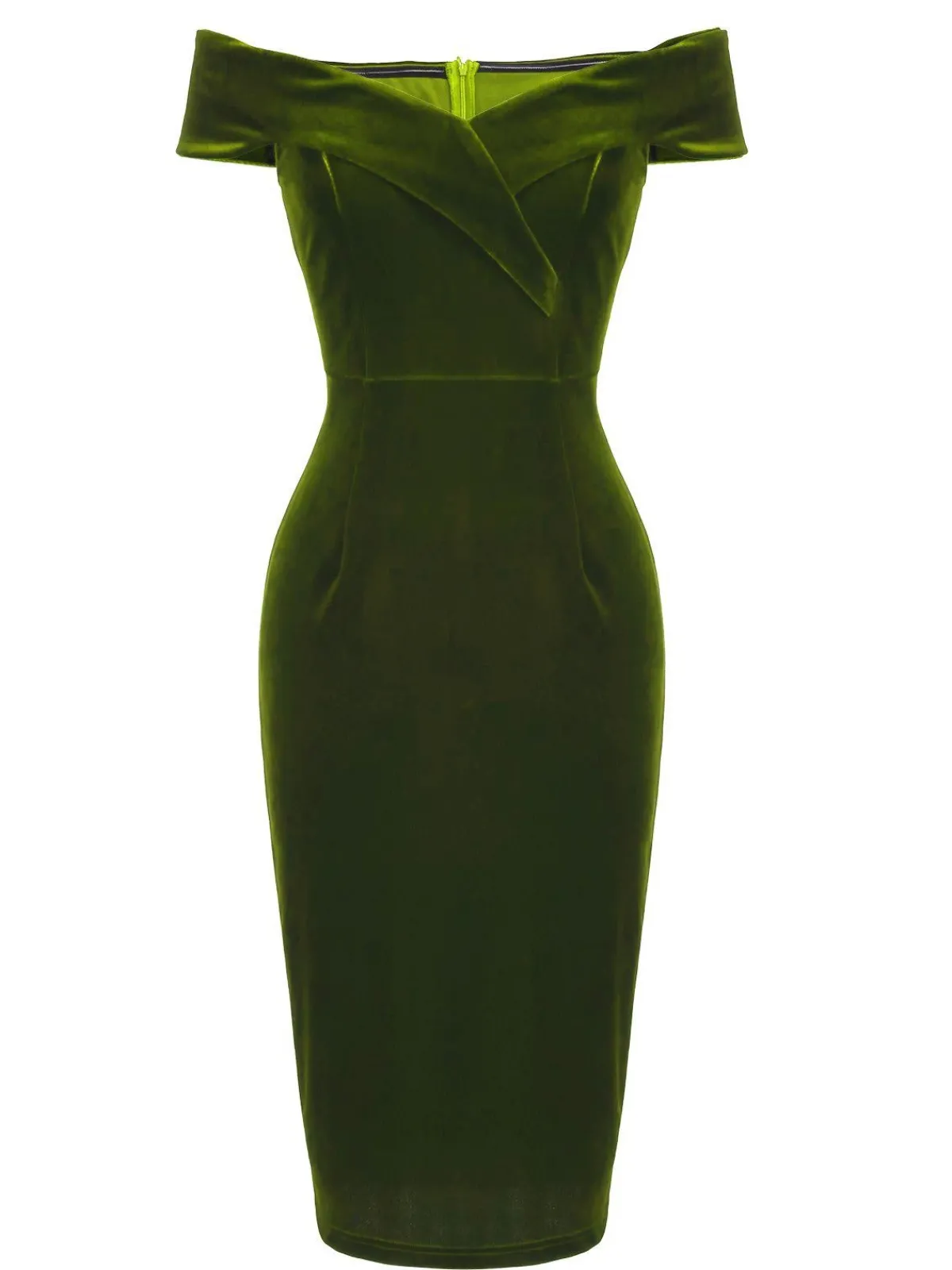 Best Retro Stage 1960s Off Shoulder Velvet Bodycon Dress