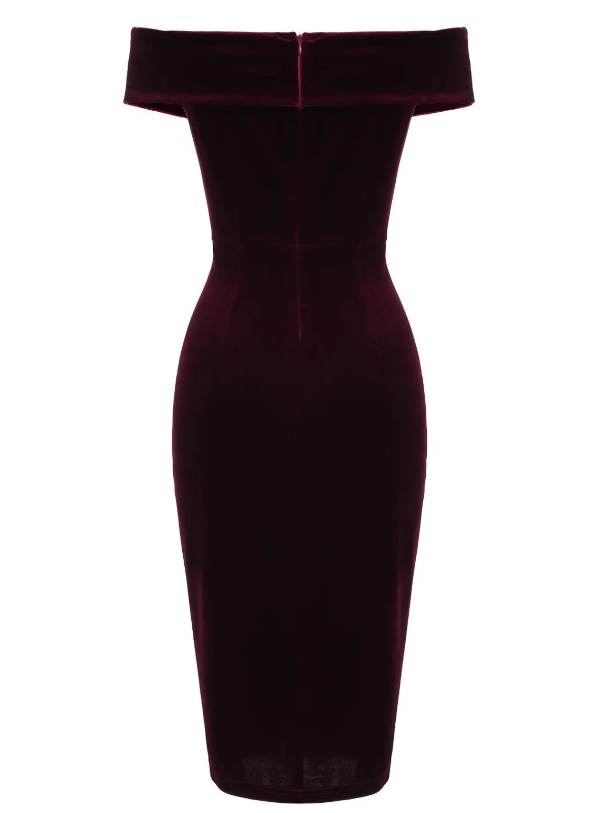 Best Retro Stage 1960s Off Shoulder Velvet Bodycon Dress