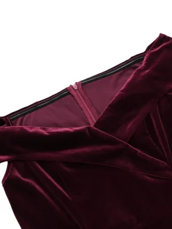 Hot Retro Stage 1960s Off Shoulder Velvet Bodycon Vintage Dress