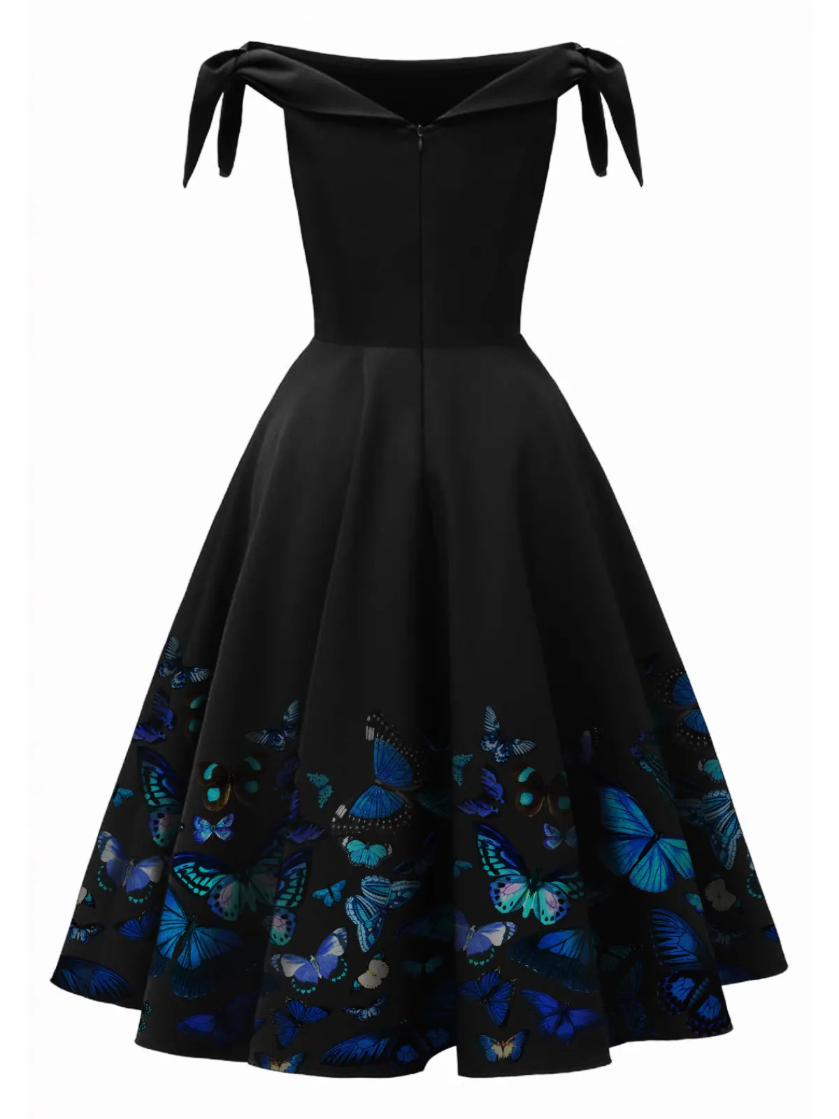 Clearance Retro Stage 1950s Off-Shoulder Butterfly Swing Dress