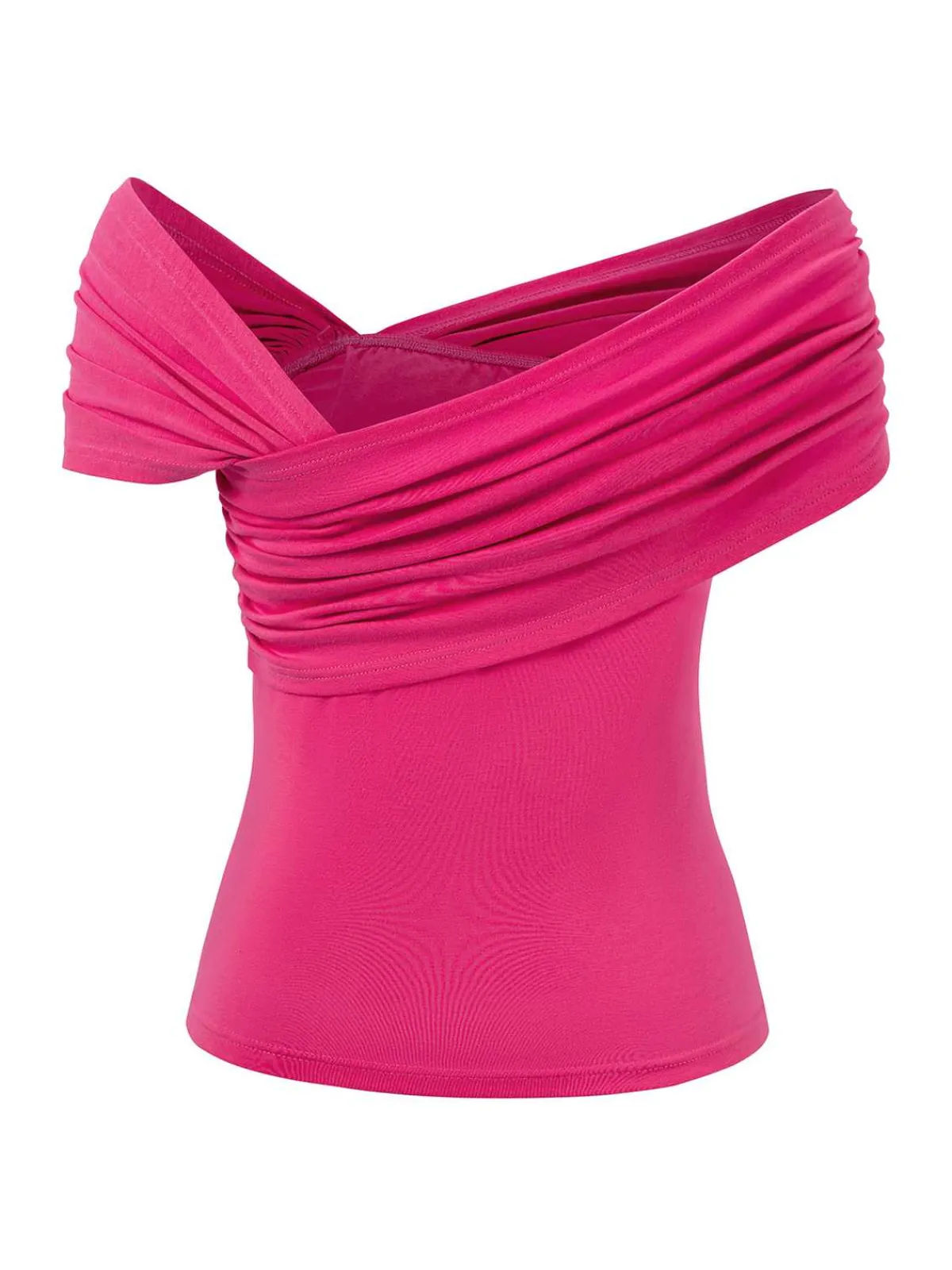 Sale Retro Stage 1960s Off-Shoulder 3D Rose Solid Top