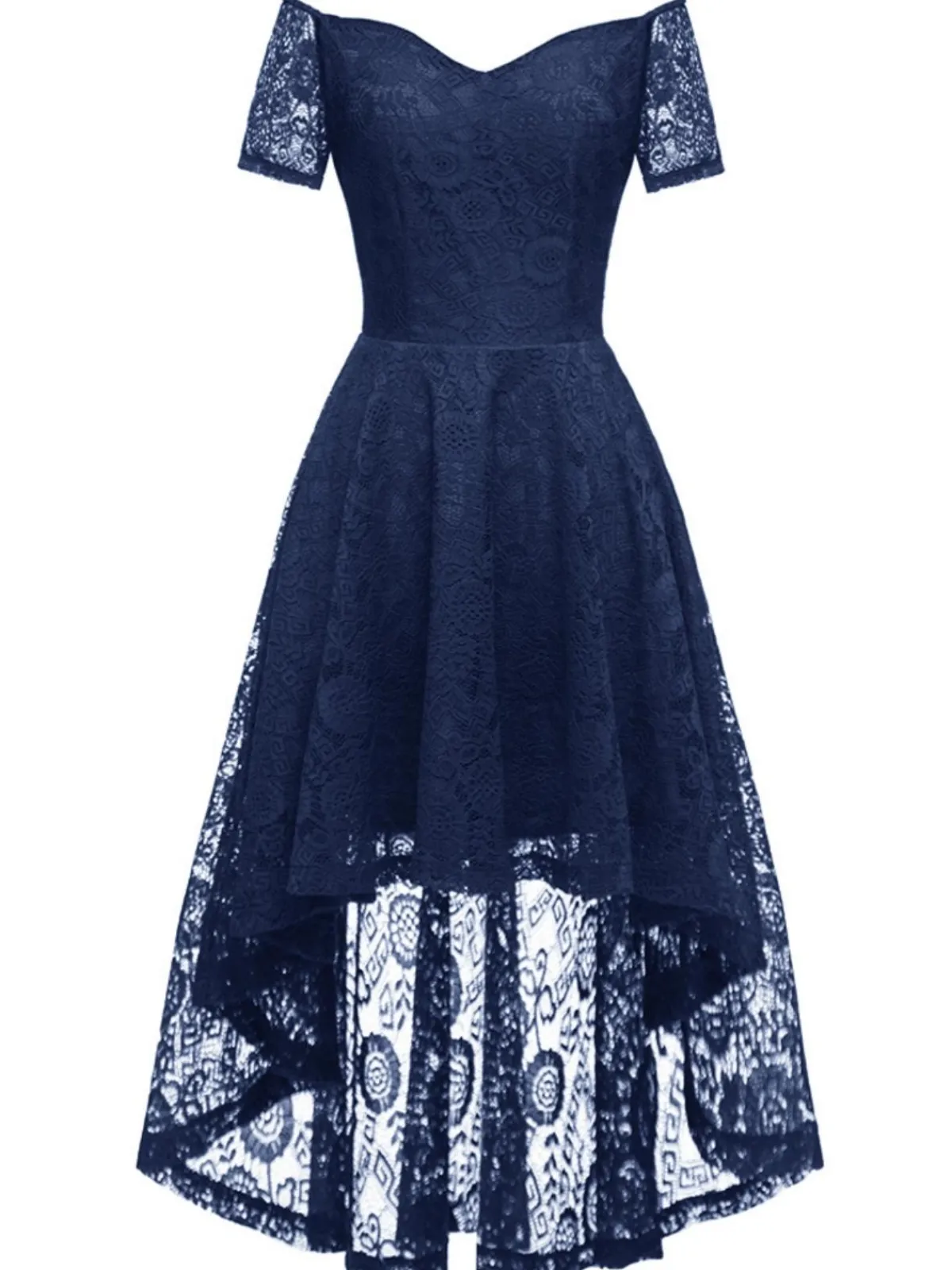 New Retro Stage 1950s Off-shoulder Floral Lace Dress