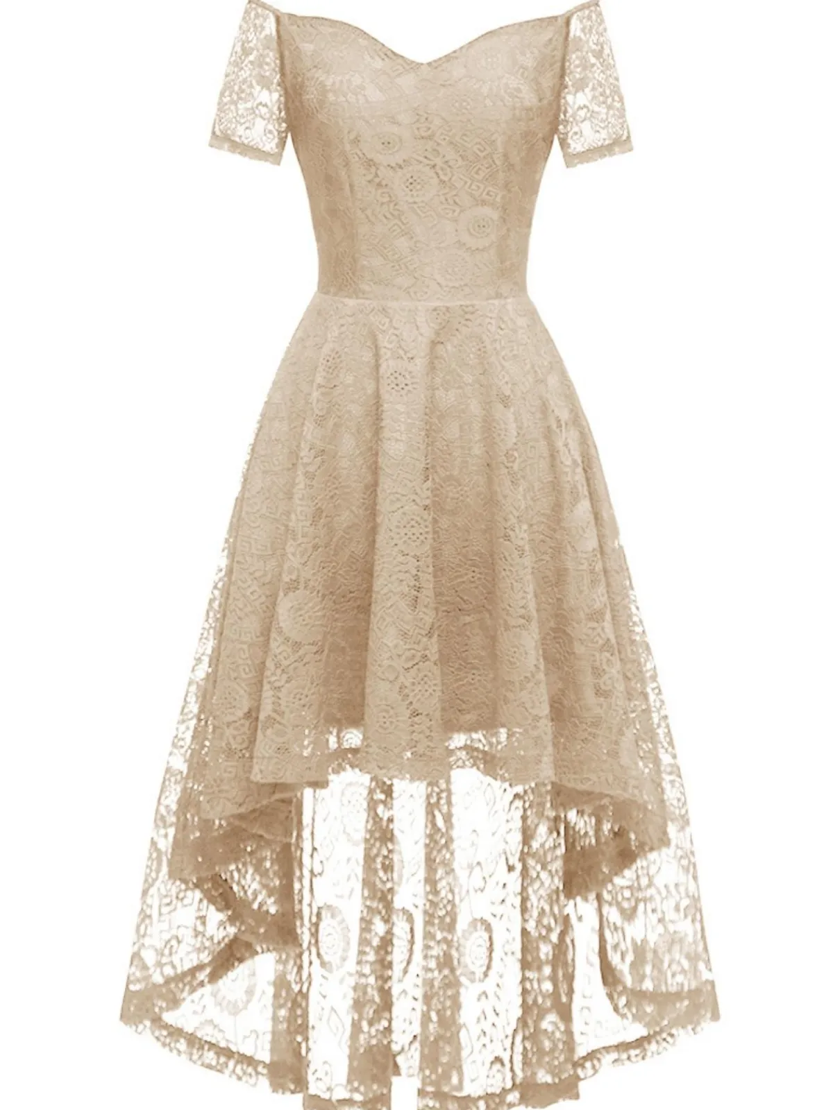 New Retro Stage 1950s Off-shoulder Floral Lace Dress