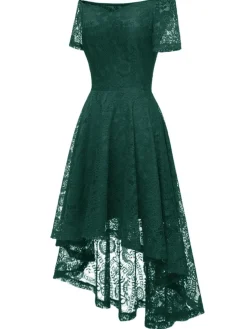 New Retro Stage 1950s Off-shoulder Floral Lace Dress