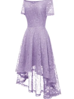 New Retro Stage 1950s Off-shoulder Floral Lace Dress