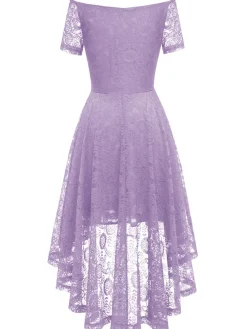 New Retro Stage 1950s Off-shoulder Floral Lace Dress