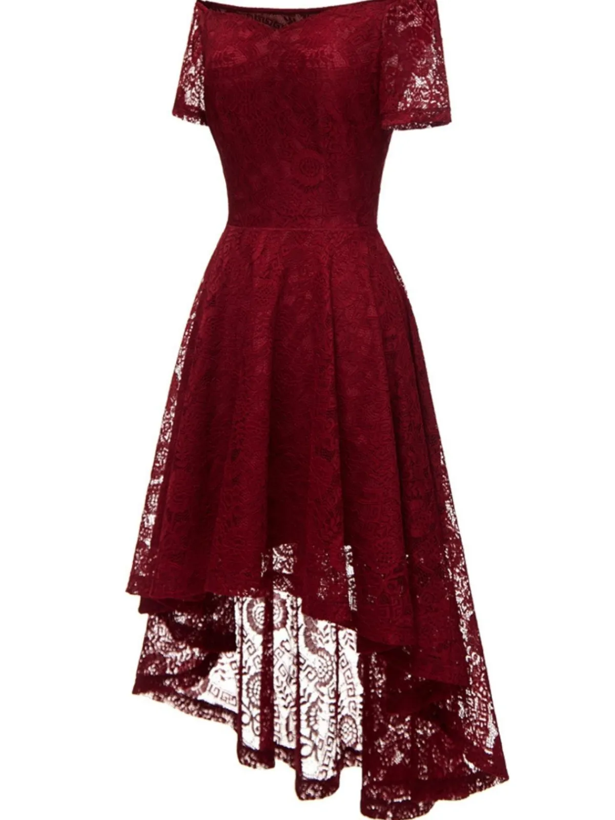 New Retro Stage 1950s Off-shoulder Floral Lace Dress