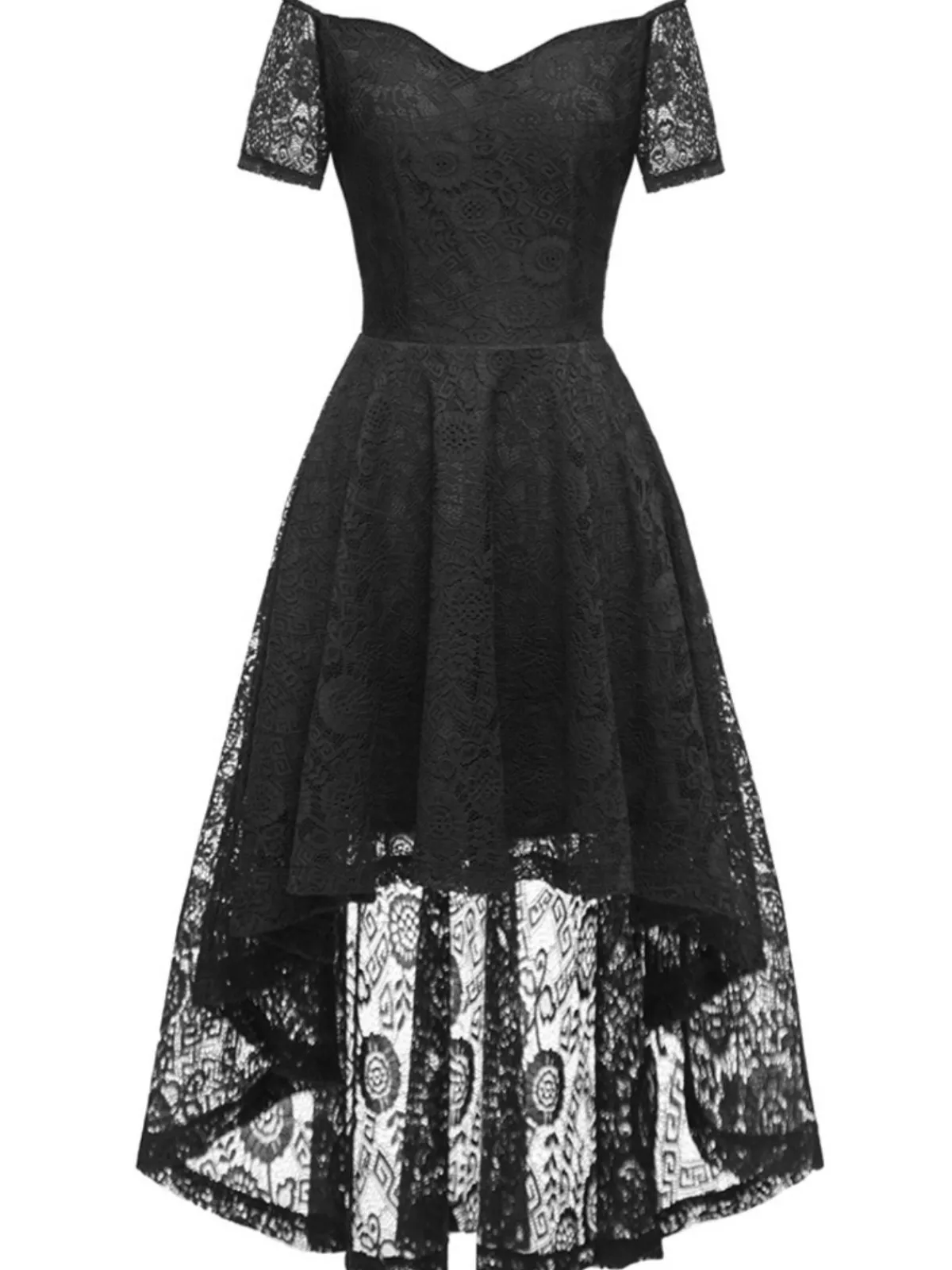 New Retro Stage 1950s Off-shoulder Floral Lace Dress