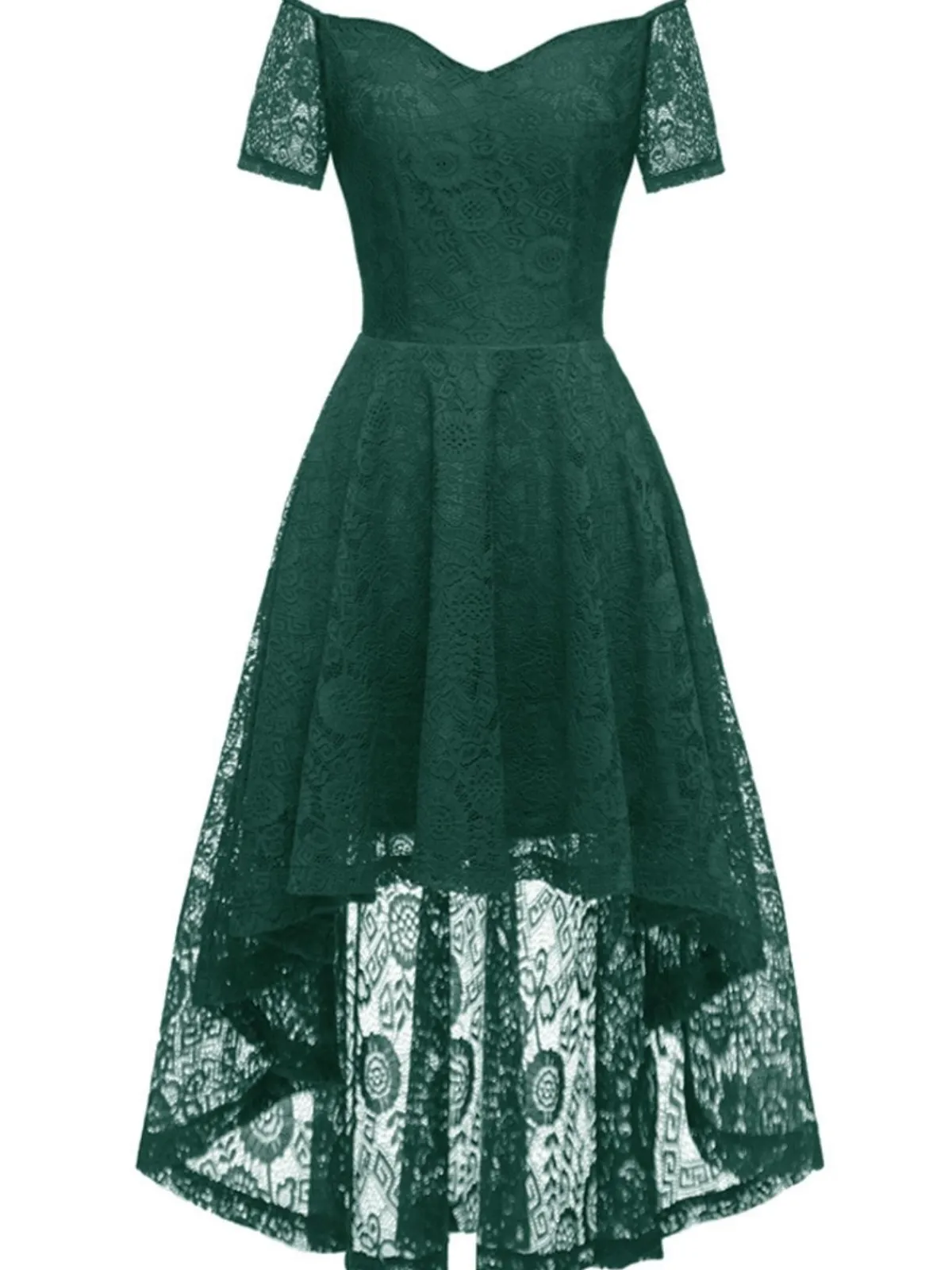 New Retro Stage 1950s Off-shoulder Floral Lace Dress