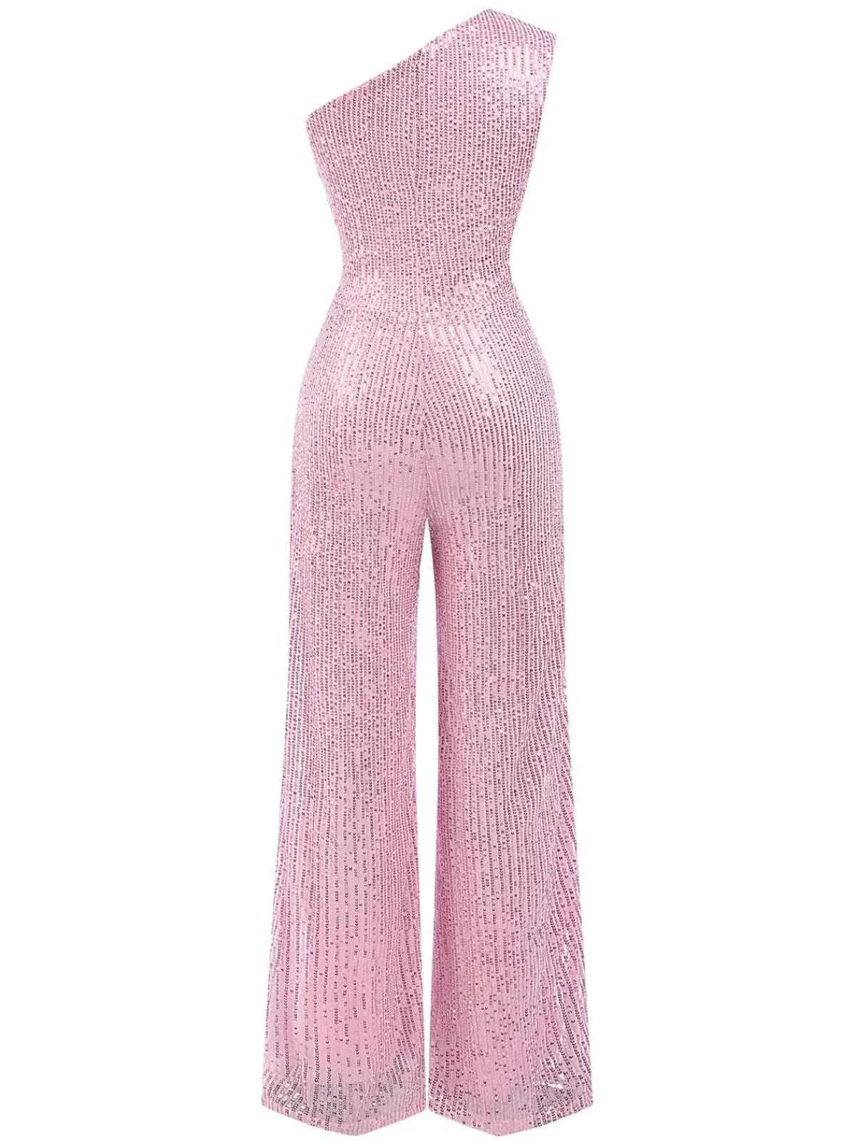 Fashion Retro Stage 1930s One Shoulder Glitter Solid Jumpsuit