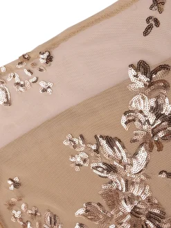 Best Retro Stage 1930s One Shoulder Sequined Floral Slit Dress