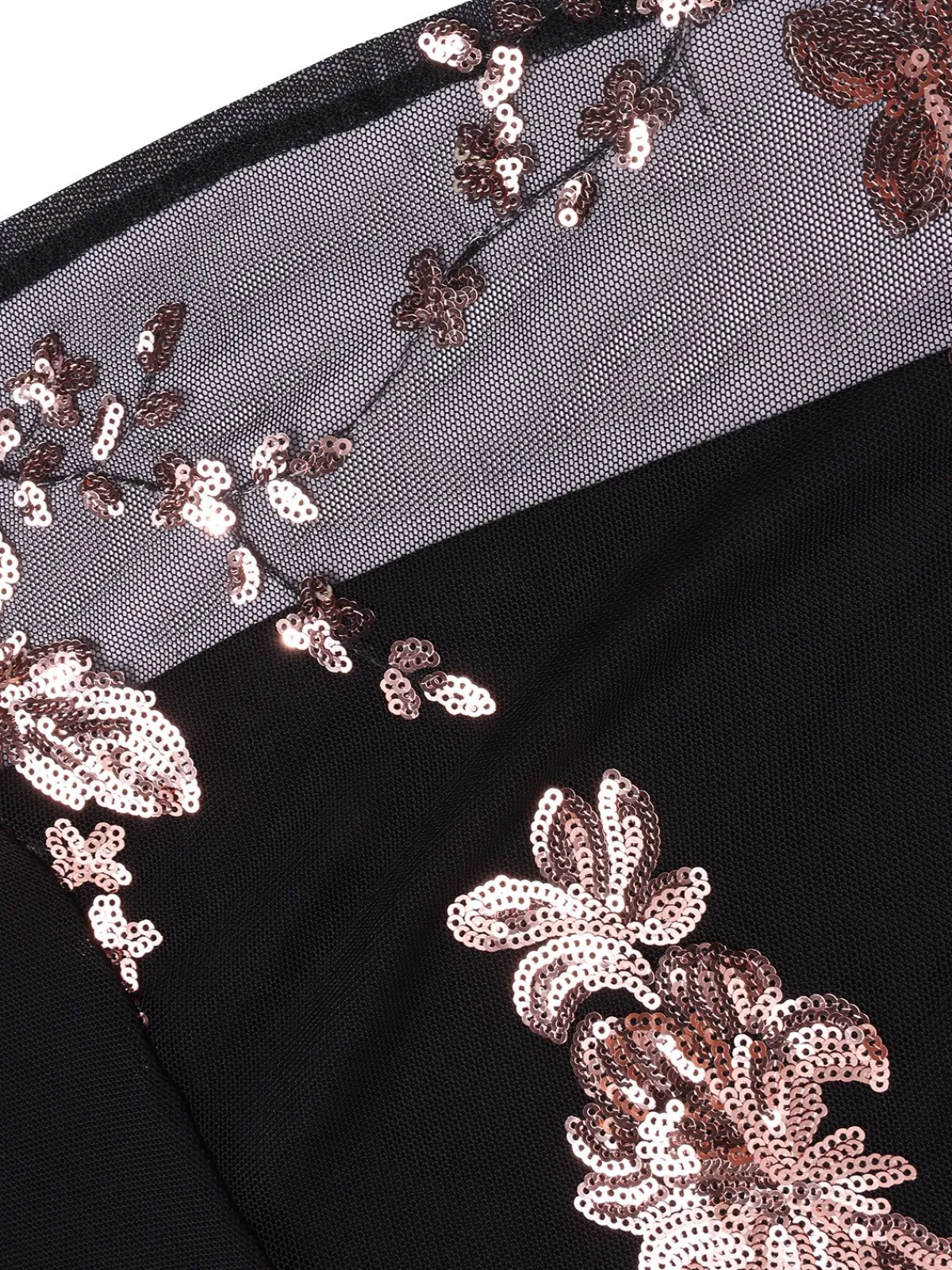 Best Retro Stage 1930s One Shoulder Sequined Floral Slit Dress