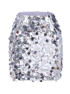 Online Retro Stage 1980s Party Sequined Mini Pencil Skirt