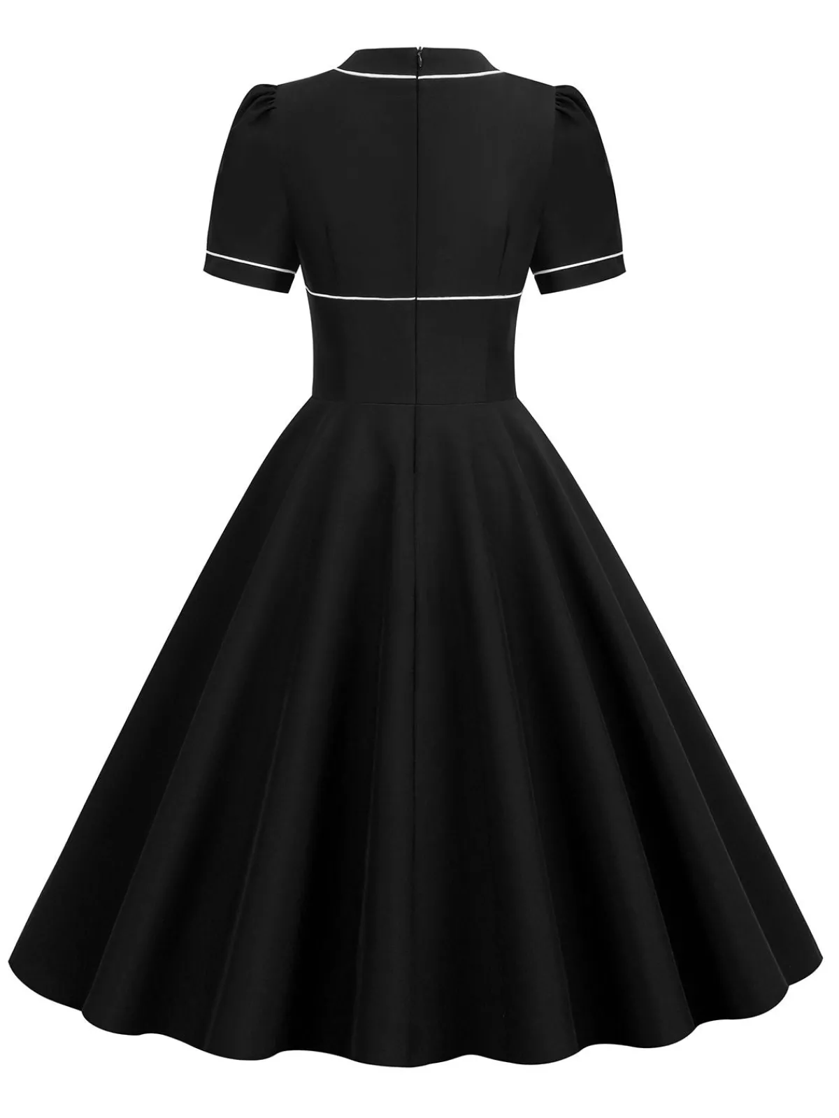 Discount Retro Stage 1950s Patchwork Button Swing Vintage Dress