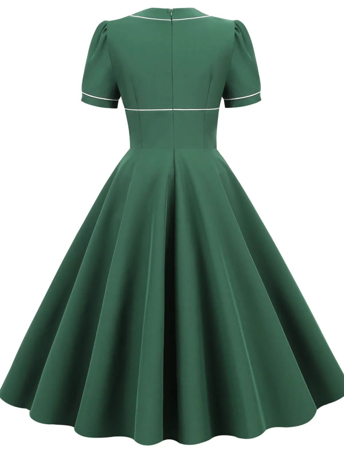 Discount Retro Stage 1950s Patchwork Button Swing Vintage Dress