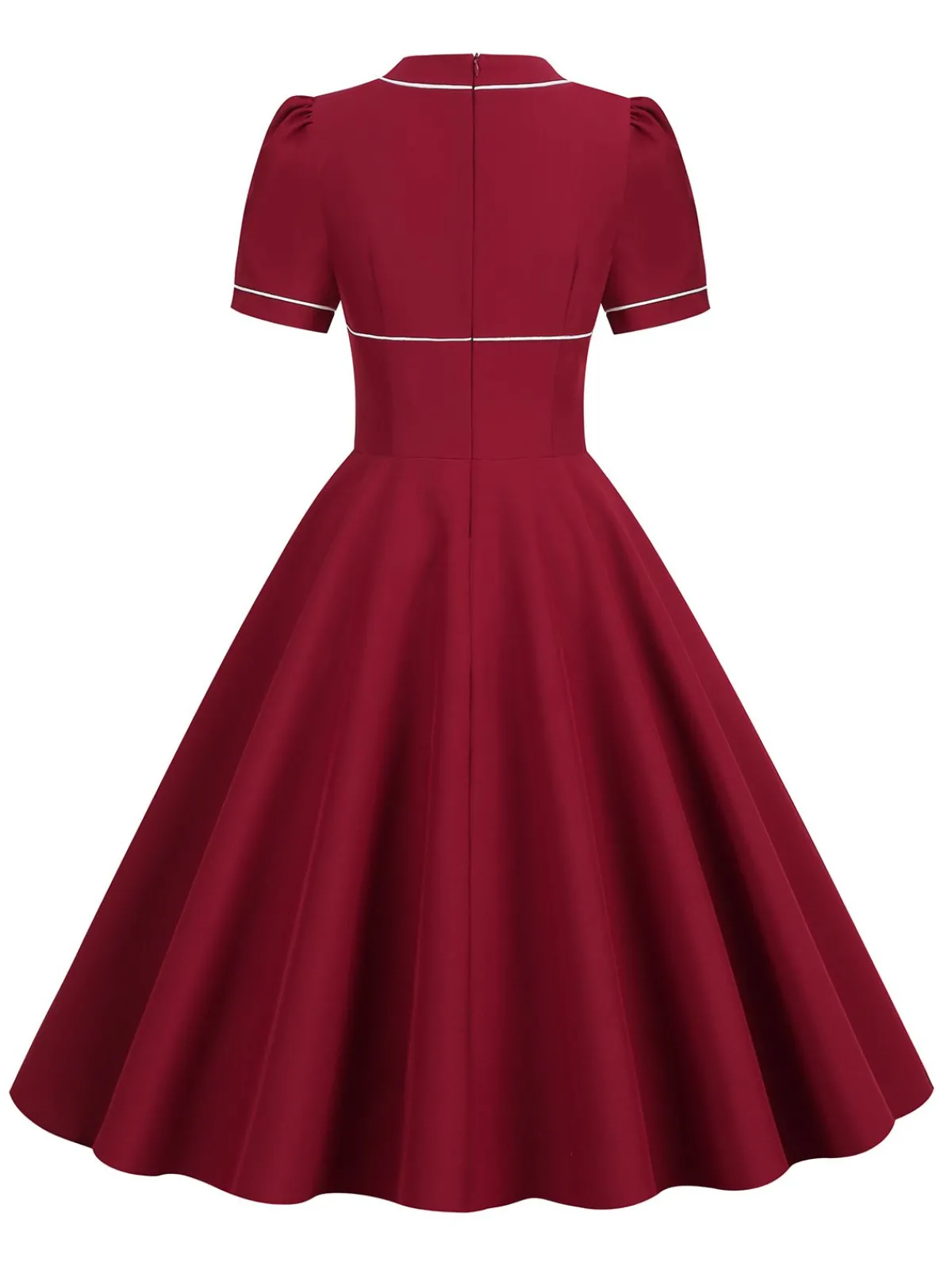 Discount Retro Stage 1950s Patchwork Button Swing Vintage Dress