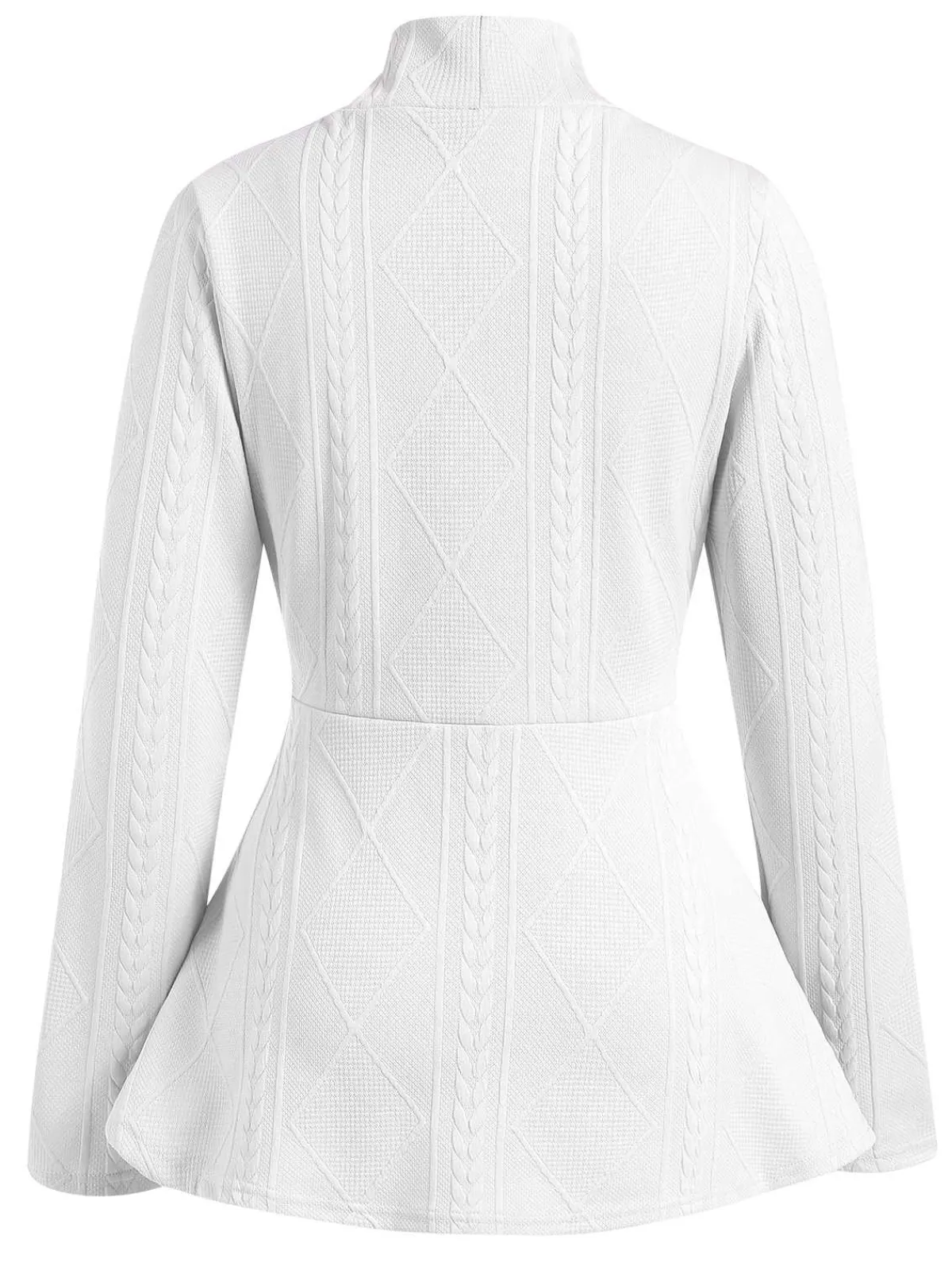 Clearance Retro Stage 1960s Pearl Buttoned Waisted Flare Long Sleeve Coat