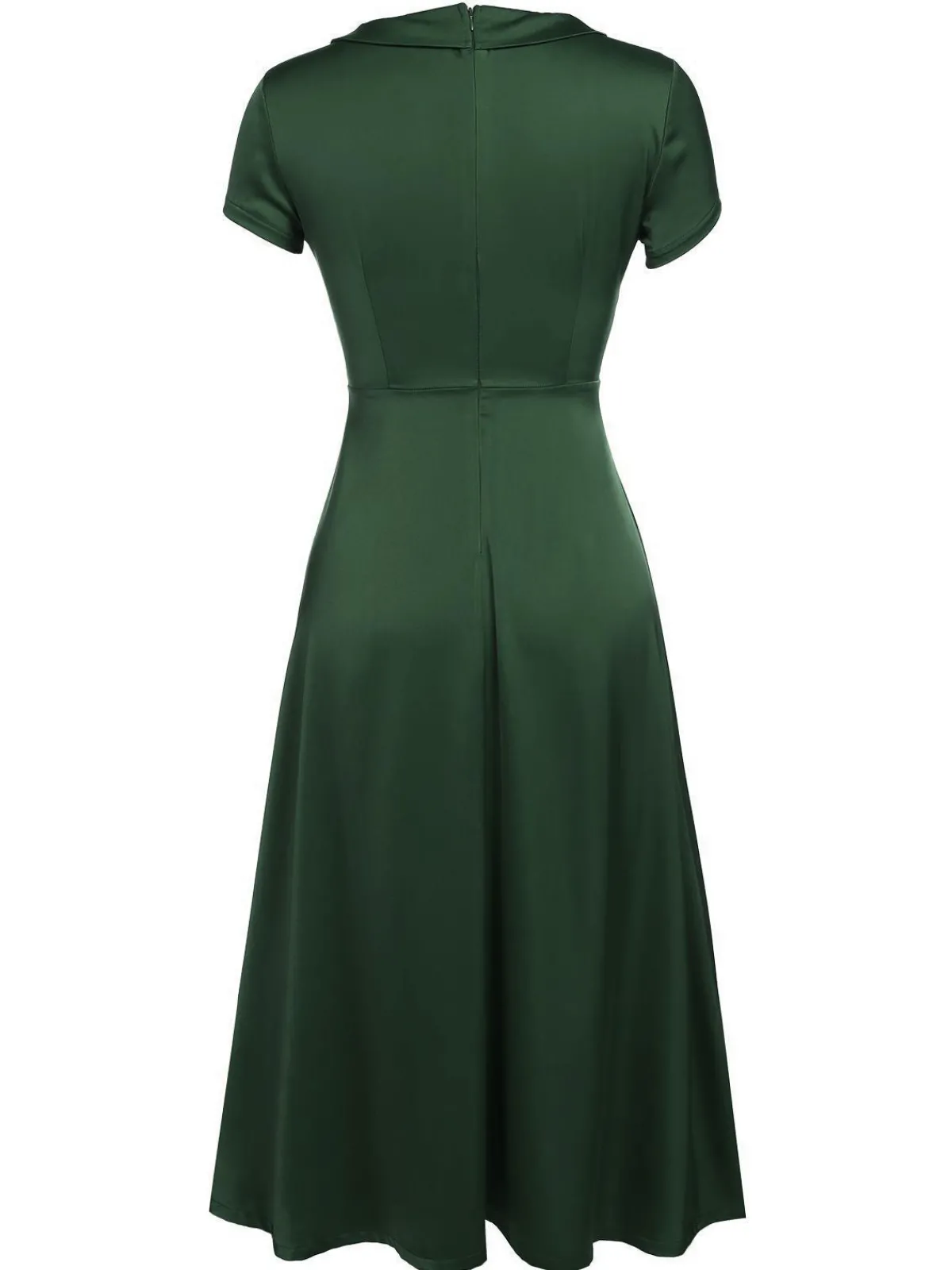 Discount Retro Stage 1940s Pearl Buttons Solid Darlene Dress