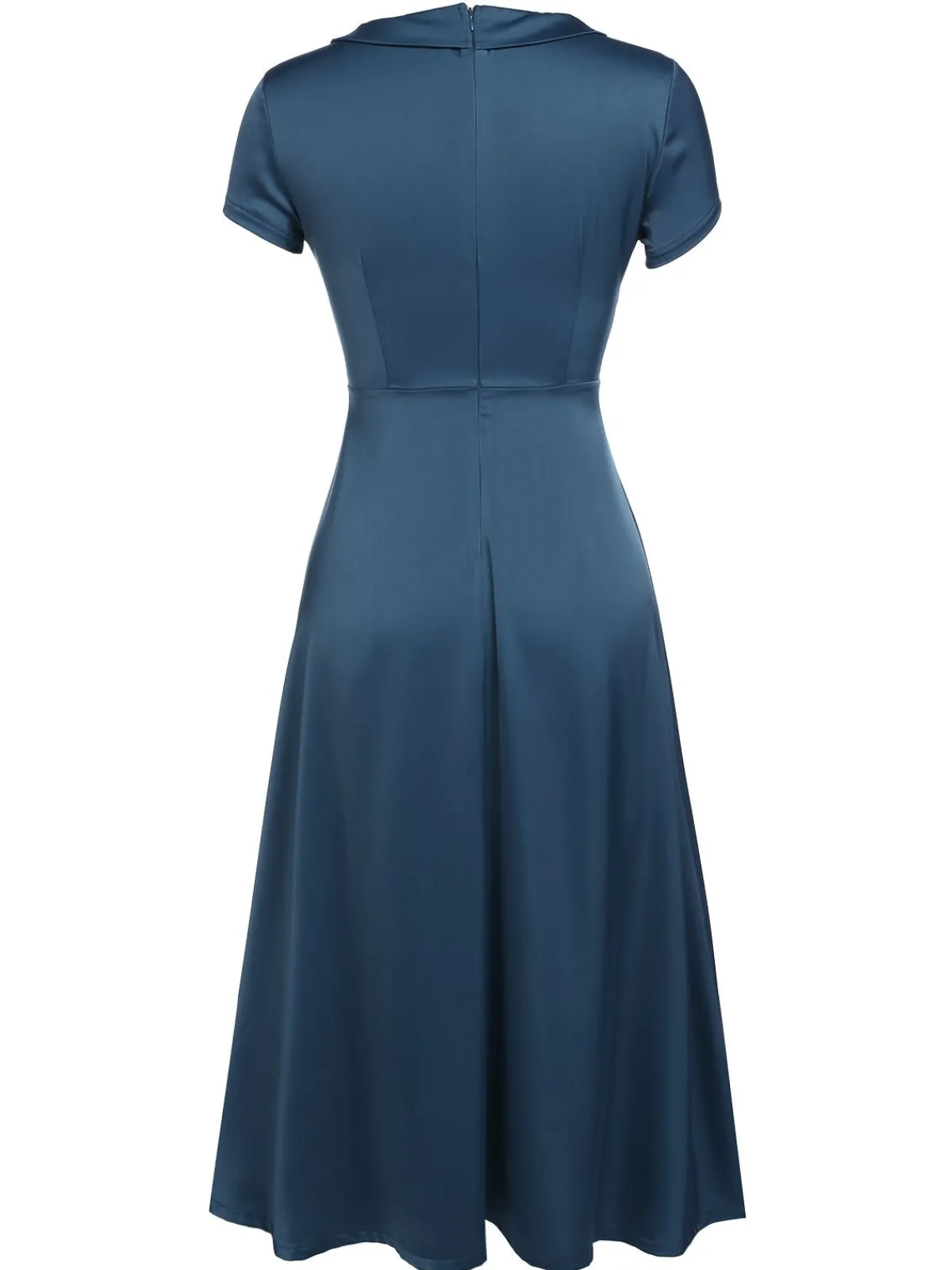 Discount Retro Stage 1940s Pearl Buttons Solid Darlene Dress