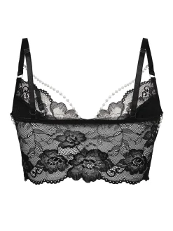 Hot Retro Stage 1940s Pearl Chain Floral Lace Crop Camisole