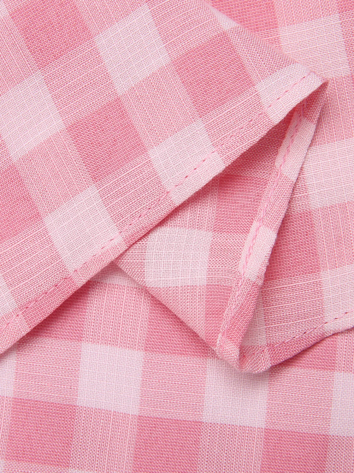 Online Retro Stage 1950s Plaid Button Skirt With Belt Pink