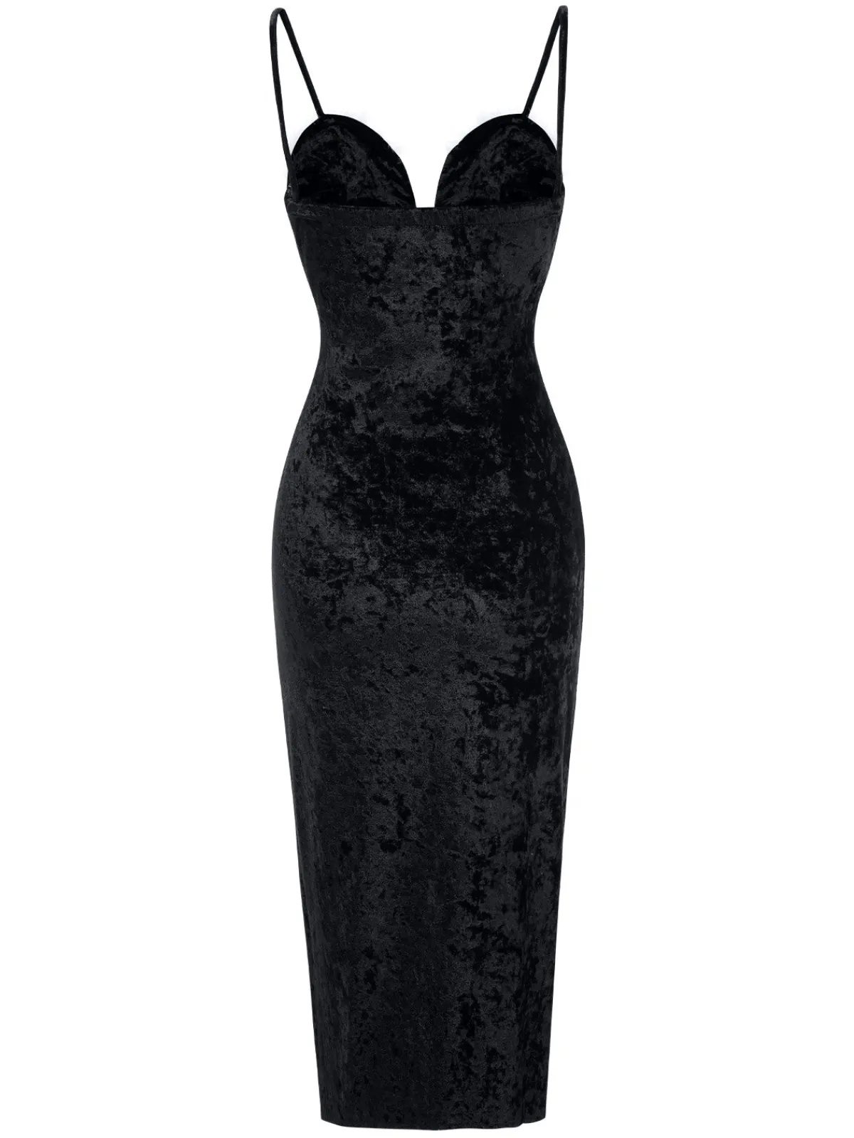 New Retro Stage 1960s Plush Patchwork Velvet Slit Straps Dress