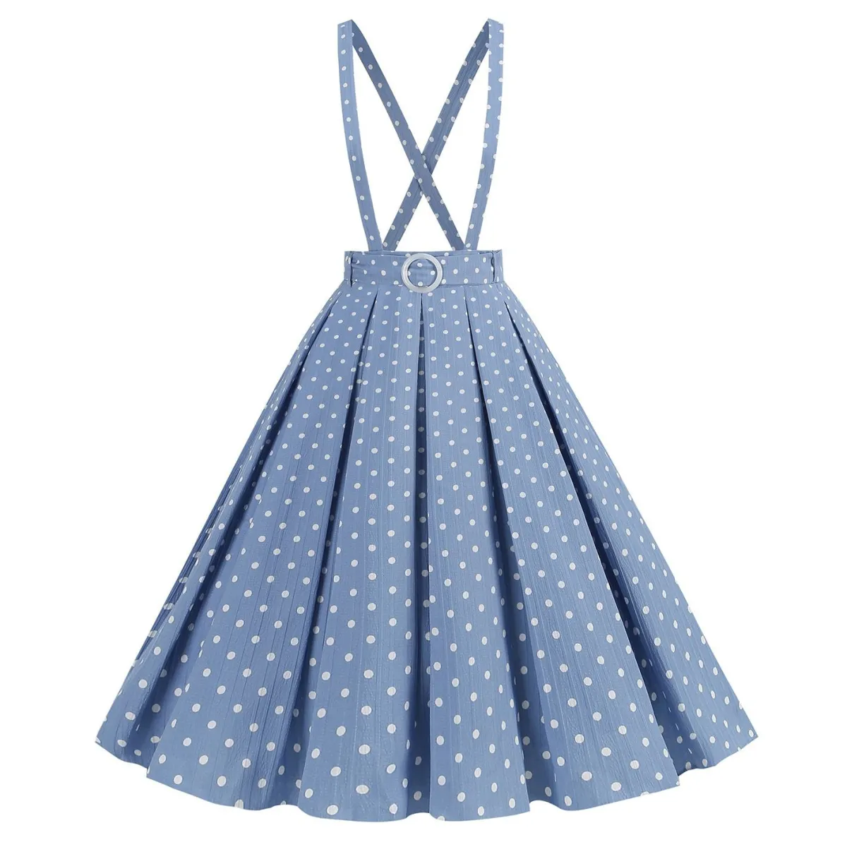 Clearance Retro Stage 1950s Polka Dot Belt Suspender Swing Skirt
