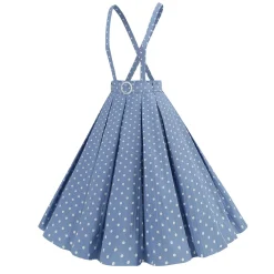Clearance Retro Stage 1950s Polka Dot Belt Suspender Swing Skirt