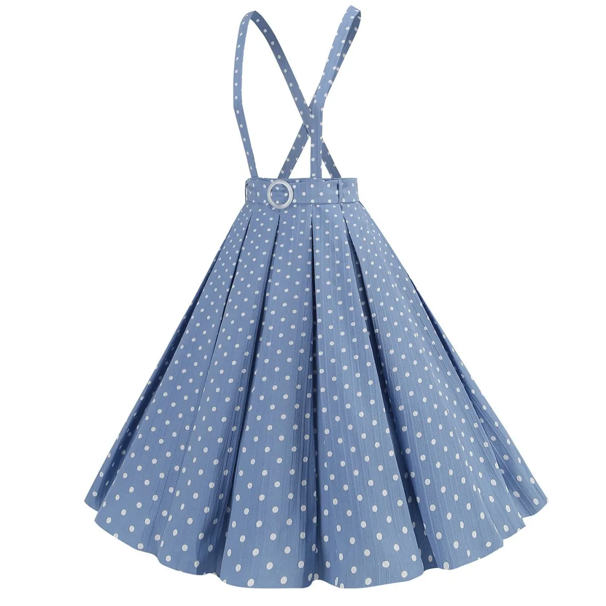 Clearance Retro Stage 1950s Polka Dot Belt Suspender Swing Skirt